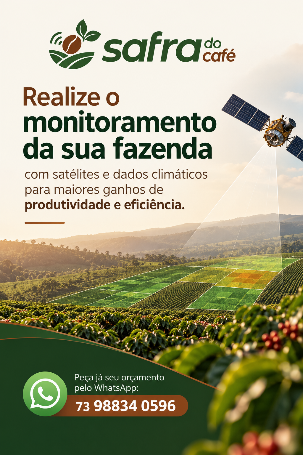 Safra do Café: monitoramento da fazenda com satélites e dados climáticos